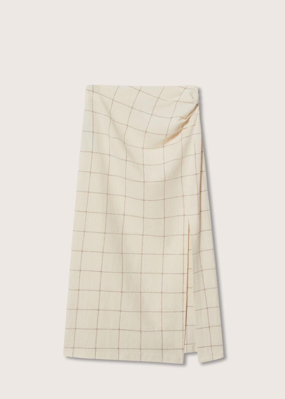 Mango Check cotton skirt Medium BNWT