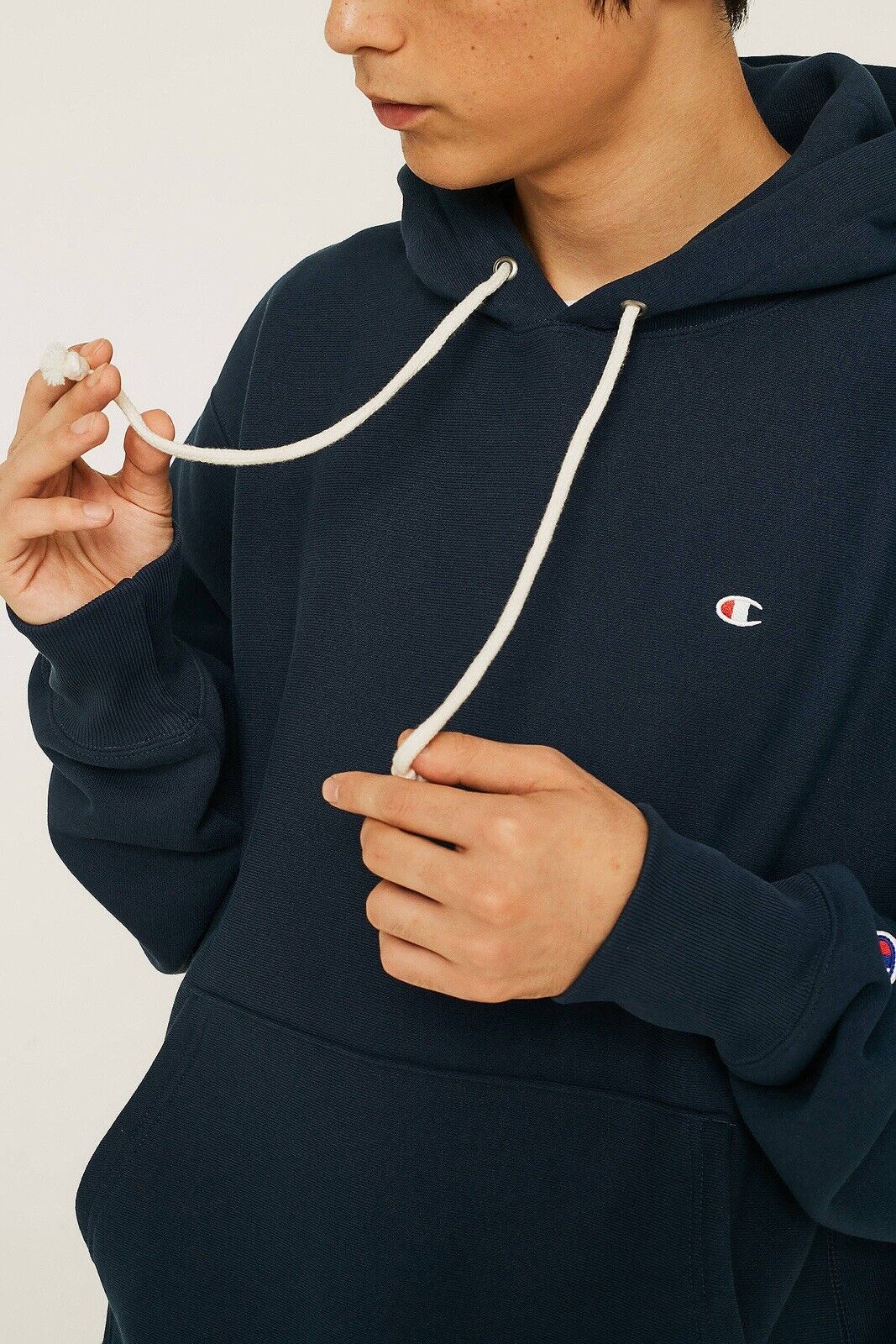 Champion Reverse Weave Pullover Hooded Sweatshirt Retro Navy XS