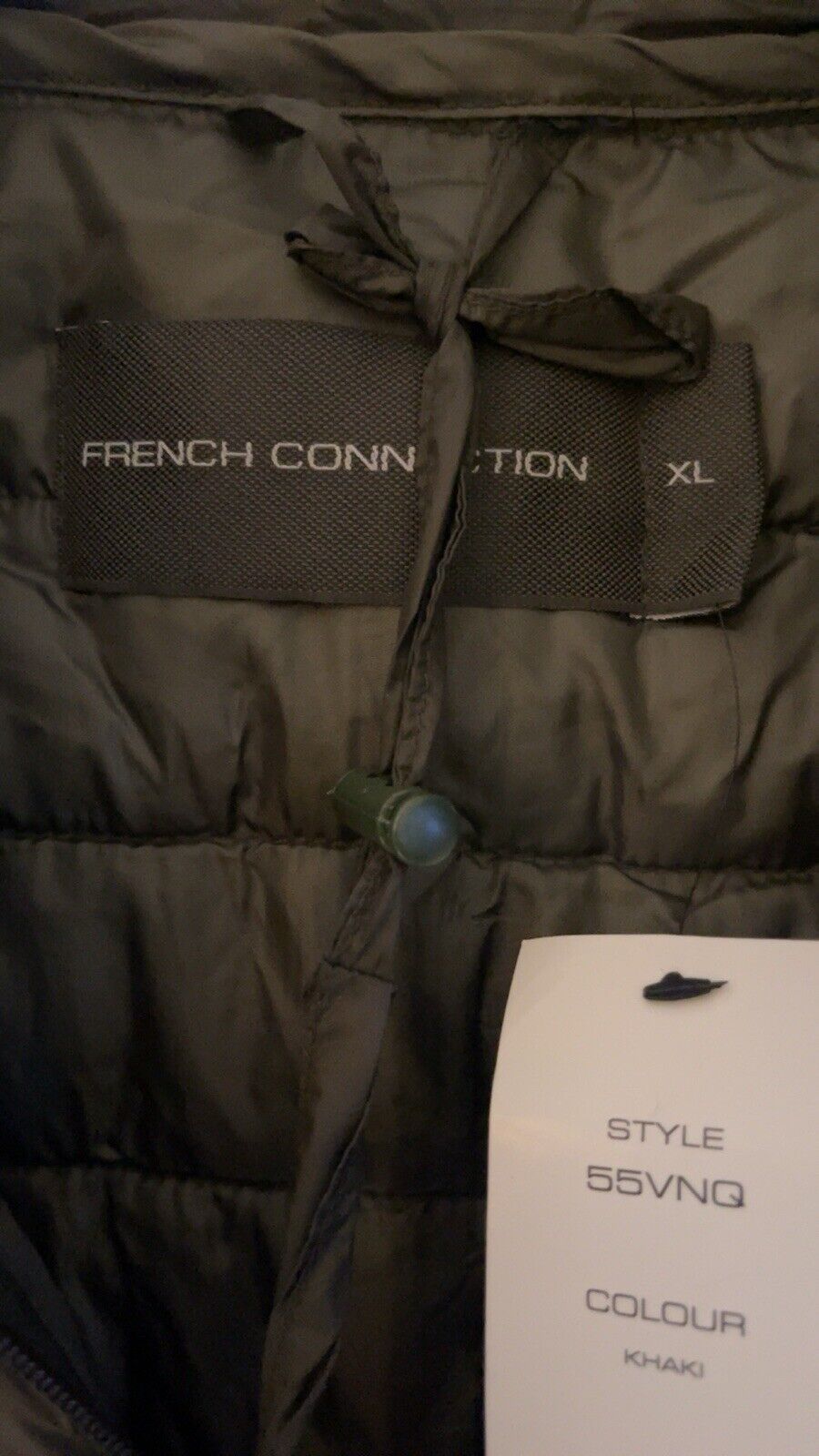 French Connection Mens Row Funnel Superlight Jacket Khaki XL RRP £100