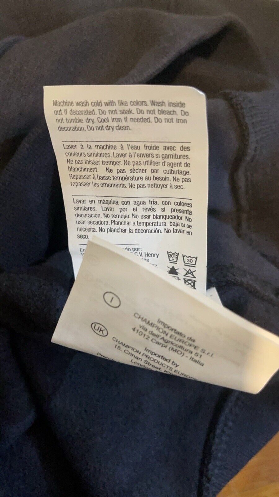 Champion Reverse Weave Pullover Hooded Sweatshirt Retro Navy XS