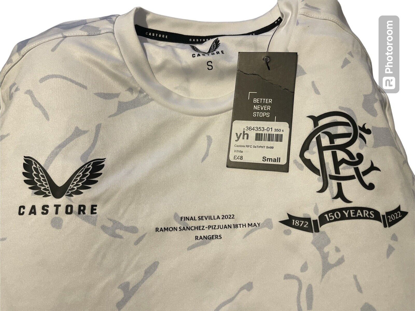 rangers castore shirt White Size Small