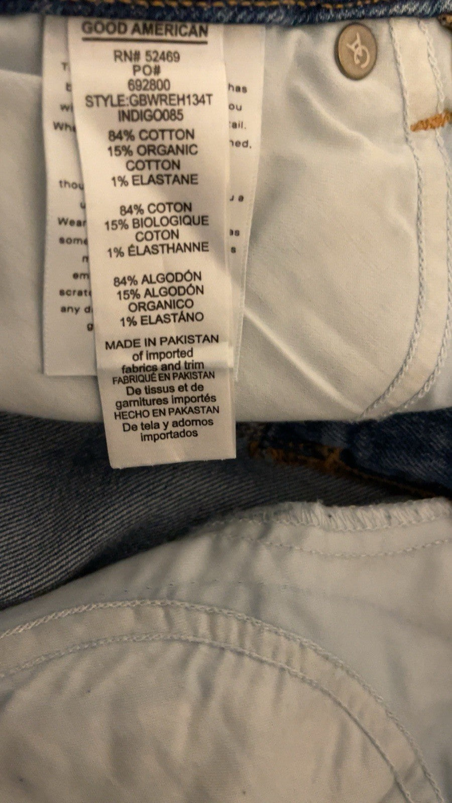 GOOD AMERICAN Good Boy High Rise Jeans Size 26”