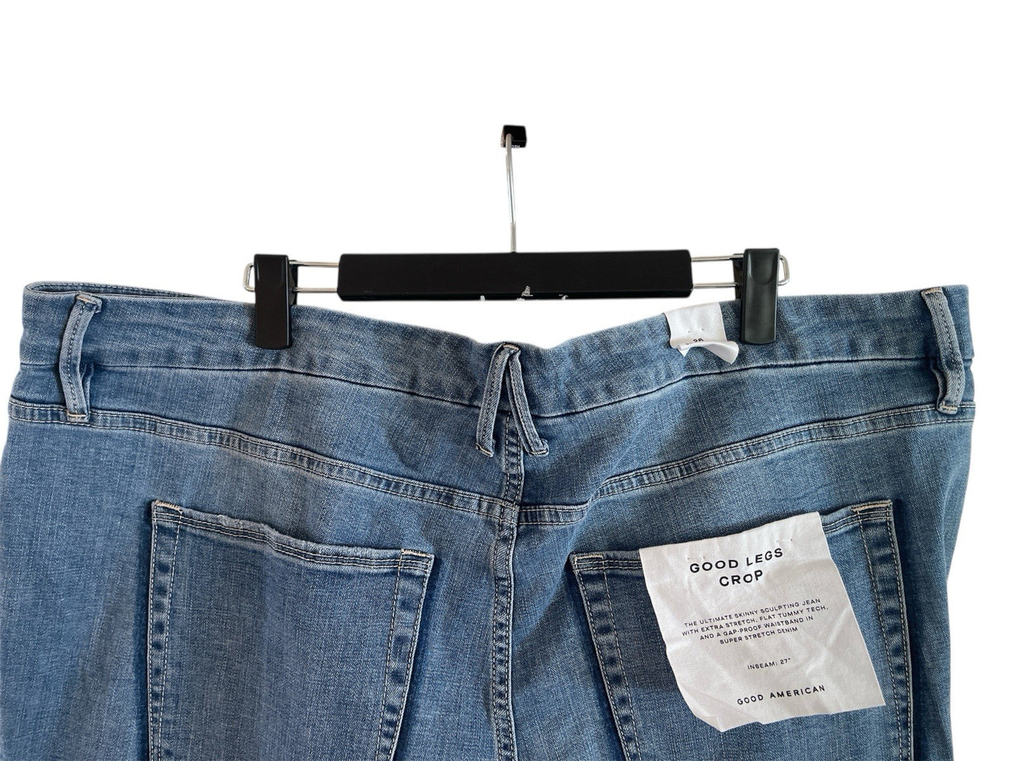 GOOD AMERICAN Good Legs Ripped Crop Skinny Jeans Blue617 UK 30 (US 26)