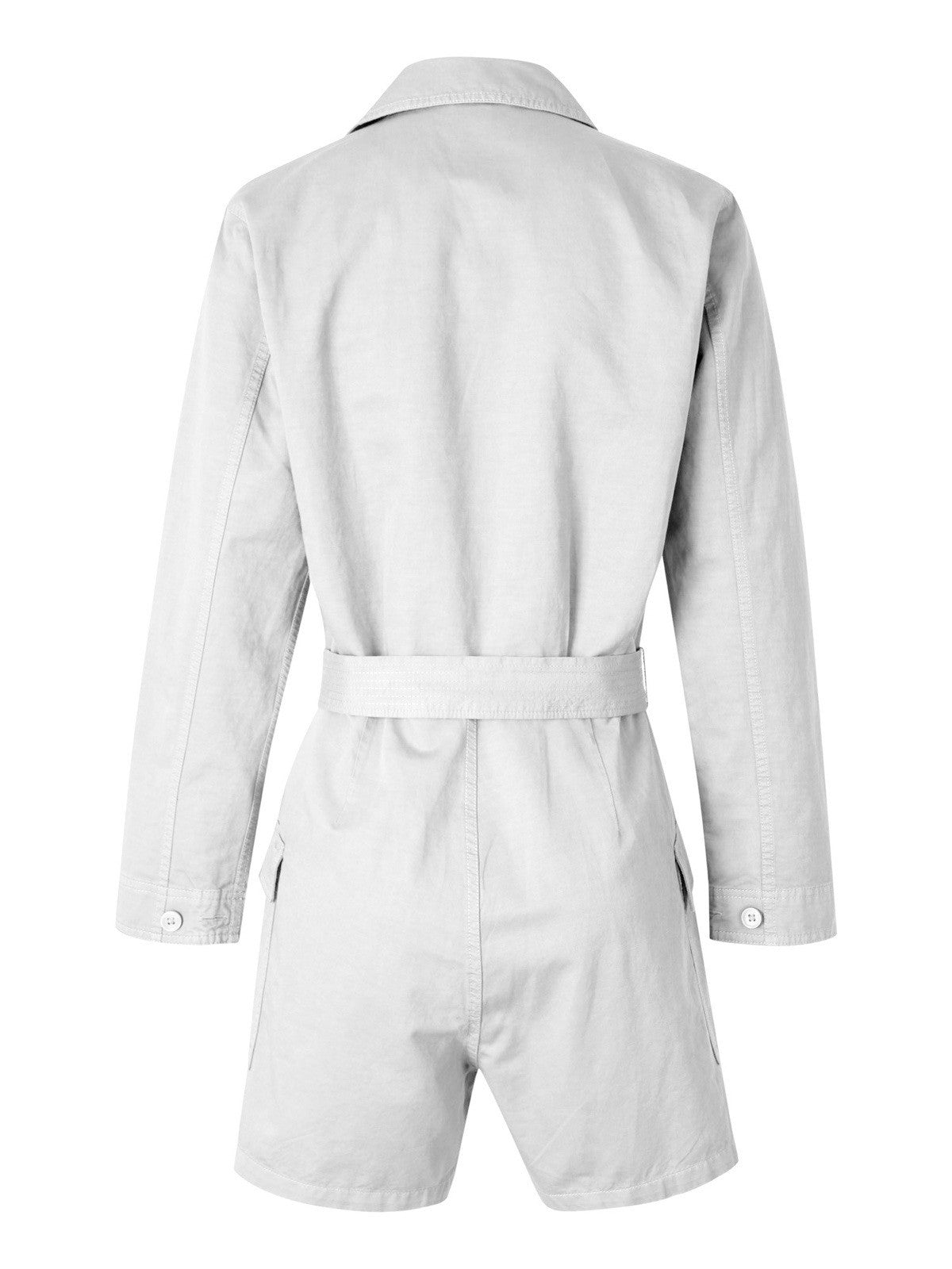 J Brand Womens Long Sleeve Utility Romper Playsuit Size S Cotton Linen White