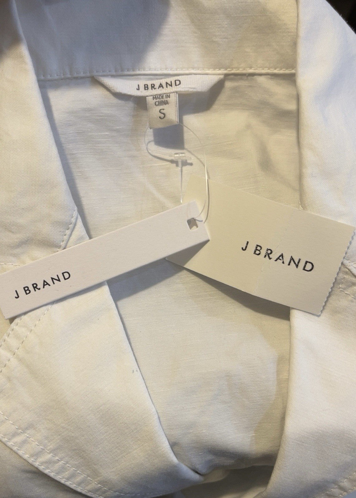 J Brand Womens Long Sleeve Utility Romper Playsuit Size S Cotton Linen White