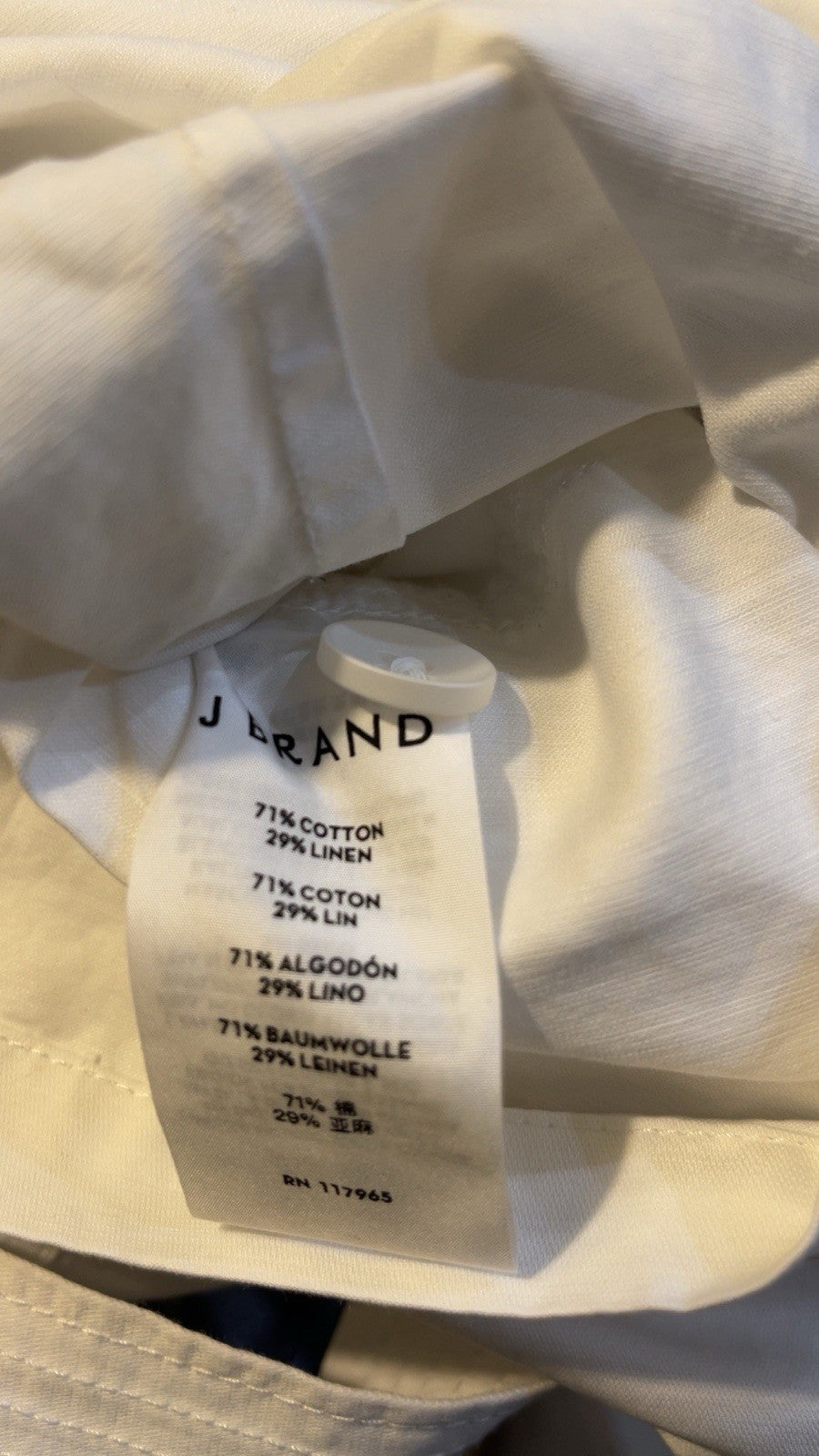 J Brand Womens Long Sleeve Utility Romper Playsuit Size S Cotton Linen White