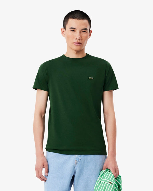 Lacoste Mens T-Shirt Crew Neck Short Sleeve Tee Green TH6709
