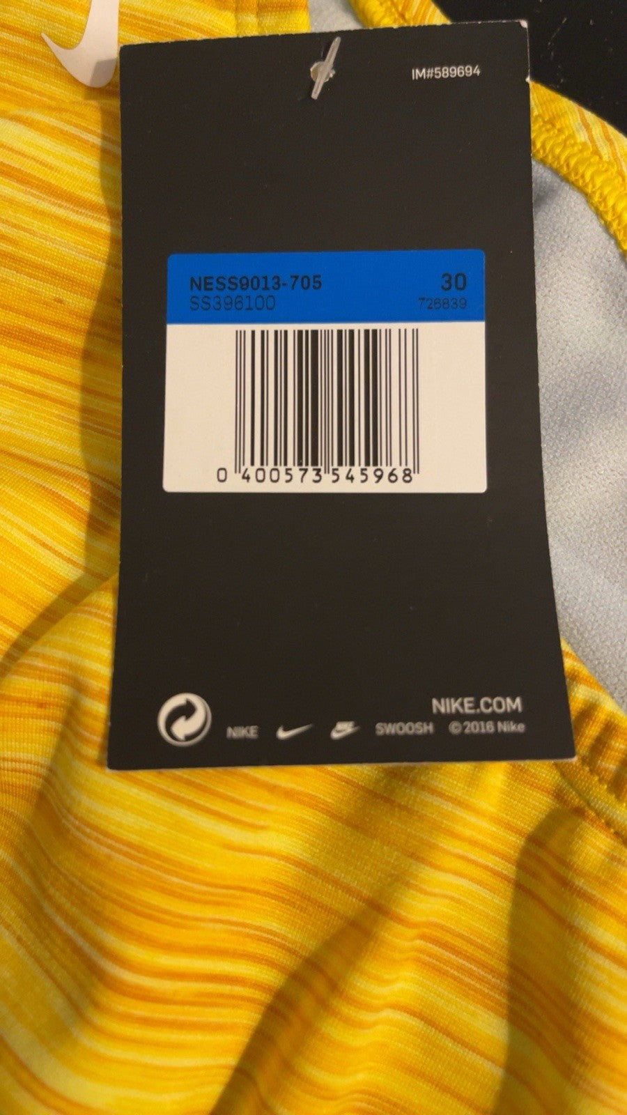 Men’s Nike Geo Alloy Performance Swim Briefs Yellow Size 30” NESS9013