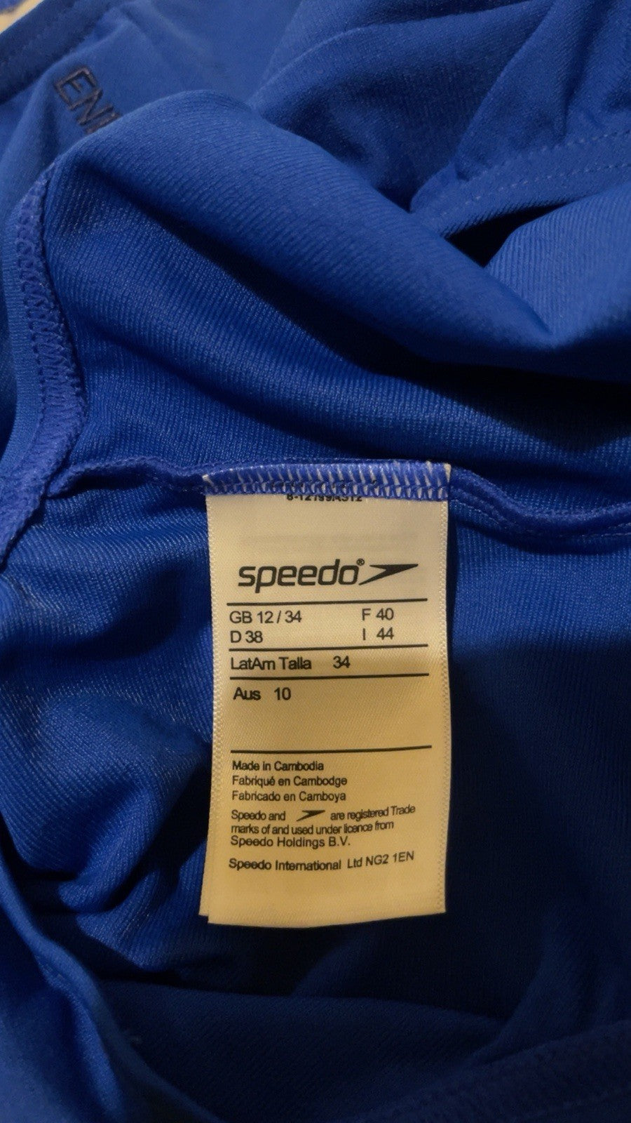 SPEEDO Womens One Piece Swimming Costume Printed Medalist AF Blue UK 12 34