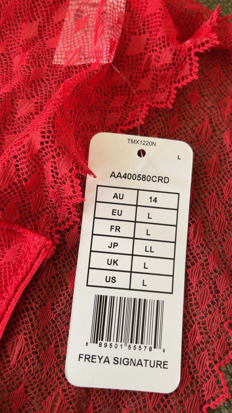 Freya Signature Red Briefs Shorts Mid Rise Lined Knickers Size Large