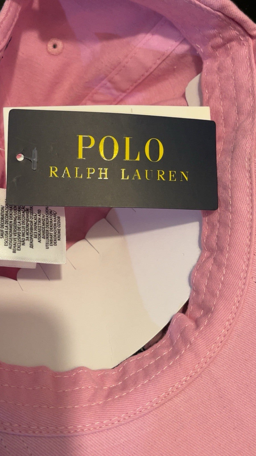 Polo Ralph Lauren Baseball Cap One Size Adjustable Pink Pony Logo BNWT