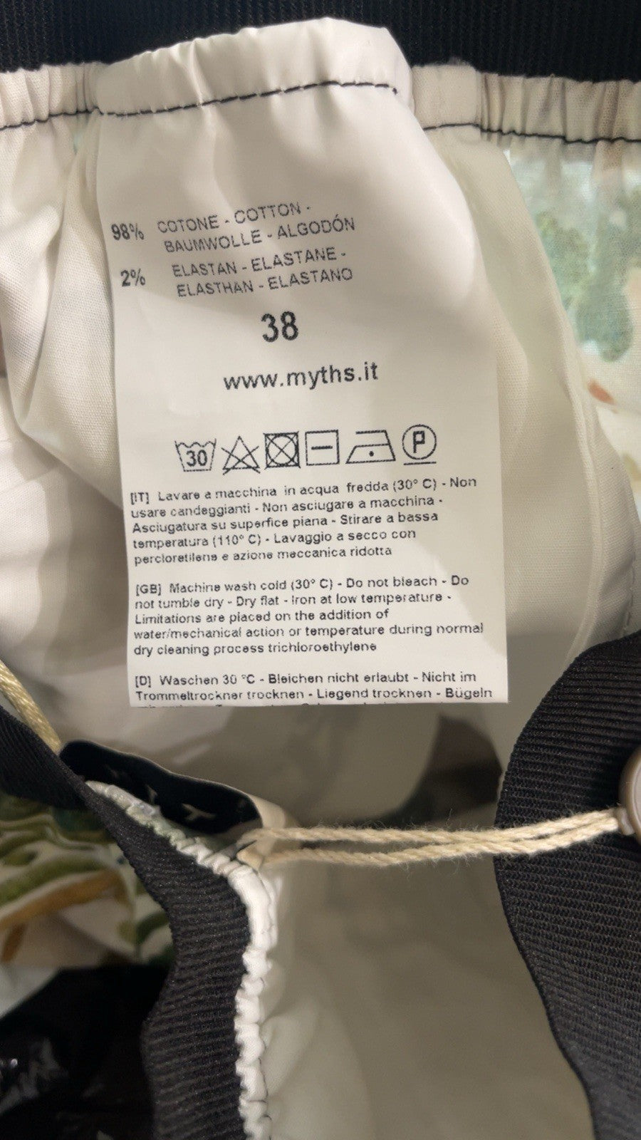 Myths Cotton Stretch Pantalone Trousers Pants Tropical UK 6 MADE IN ITALY
