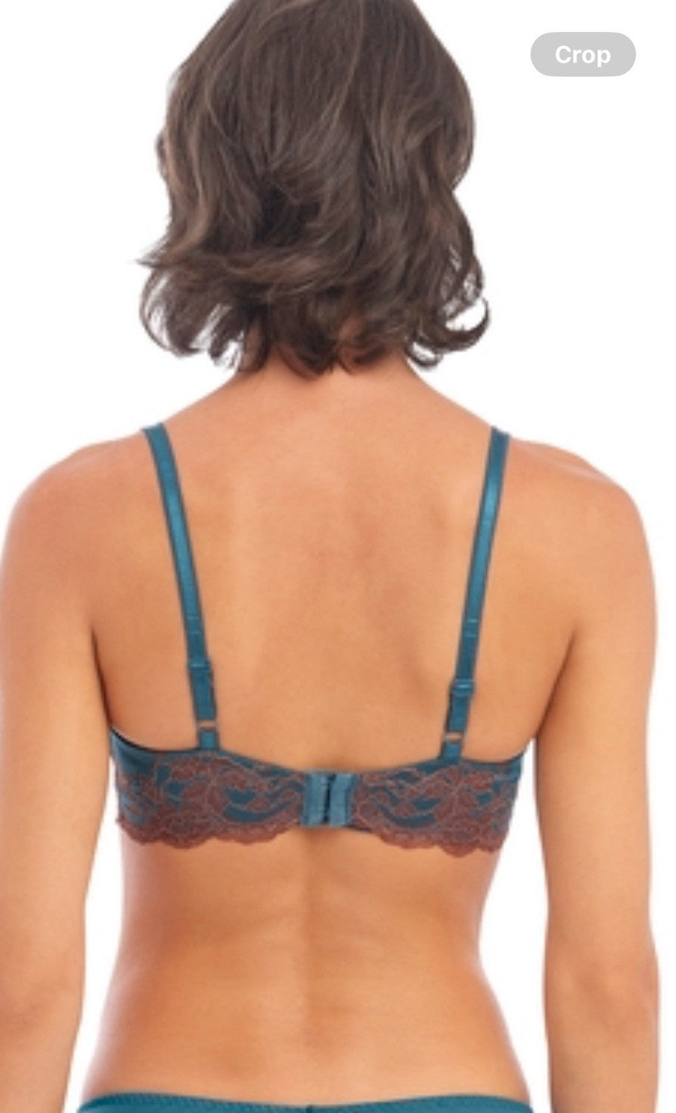 WACOAL Lace Affair stretch satin underwired bra 34D Blue Coral / Cherry Mahogany