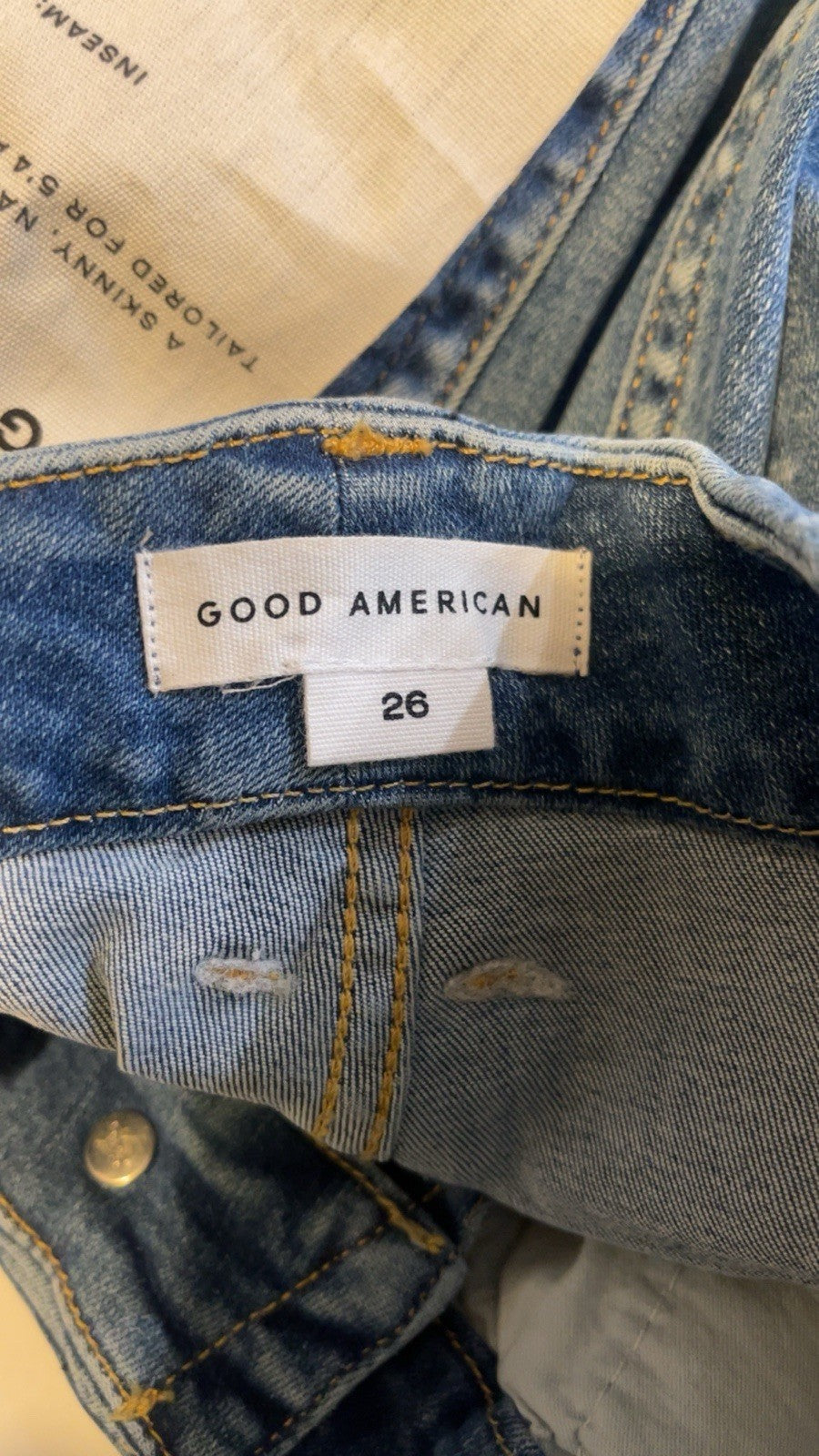 GOOD AMERICAN Good Petite Skinny Jeans Size UK 30 (US 26) Blue 622