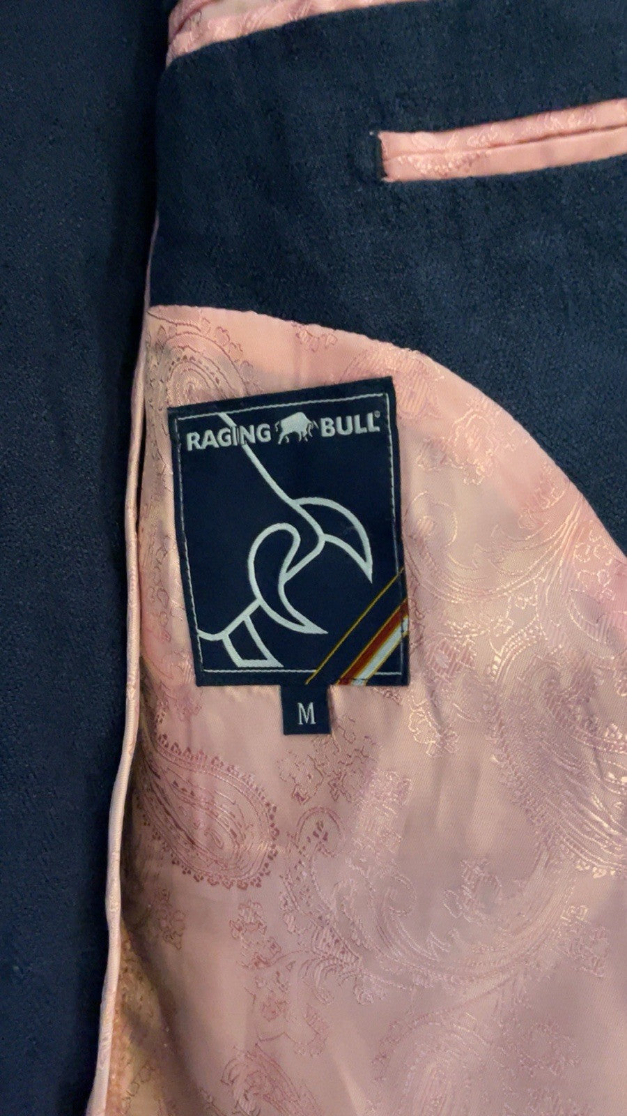 Raging Bull Linen Herringbone Blazer Navy Size M BNWT