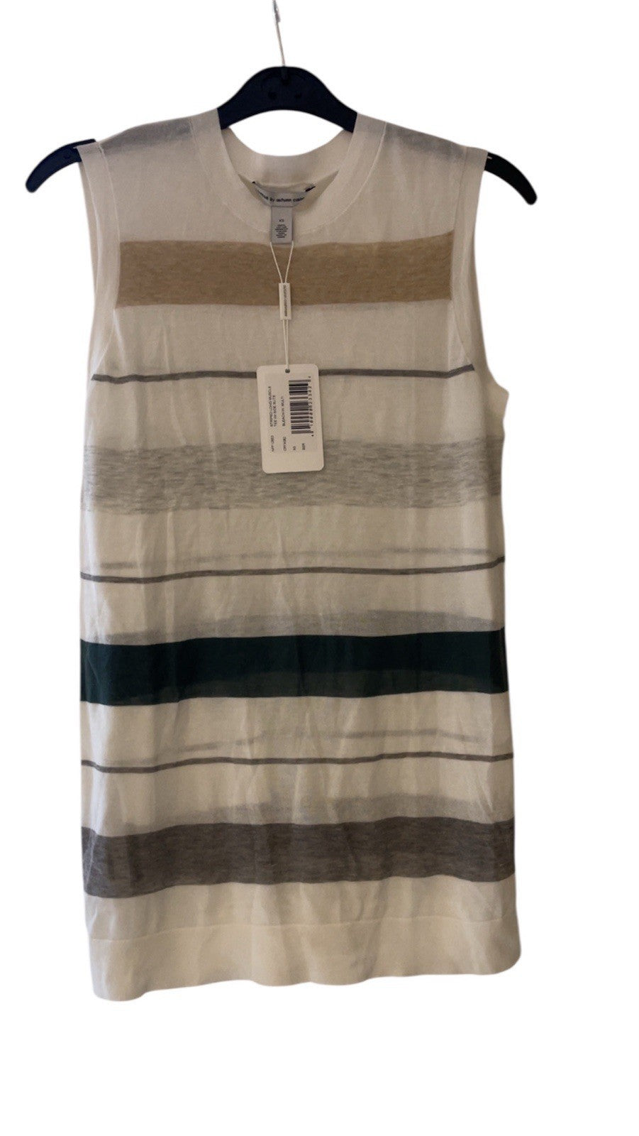 Cotton by Autumn Cashmere Beige Brown 100% Cotton Round Neck Sleeveless Knit XS