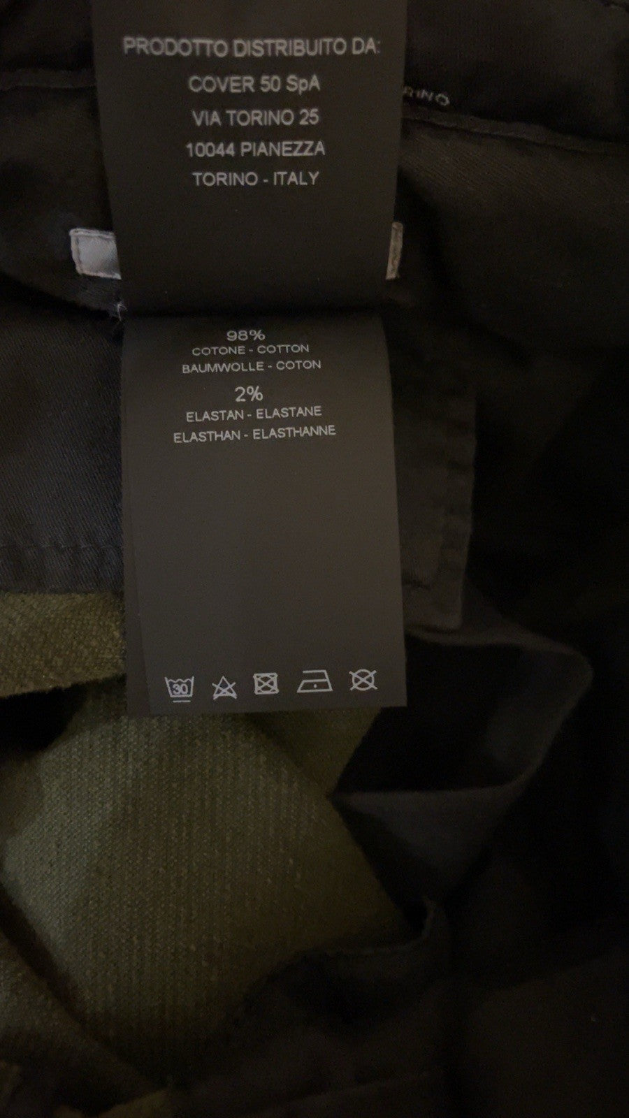 PT Torino Spark Green Pants Trousers Stretch Cotton Freedom Chinos Straight W34